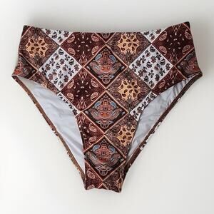 Zaful Size Medium Brown Multicolored Bikini Bottoms